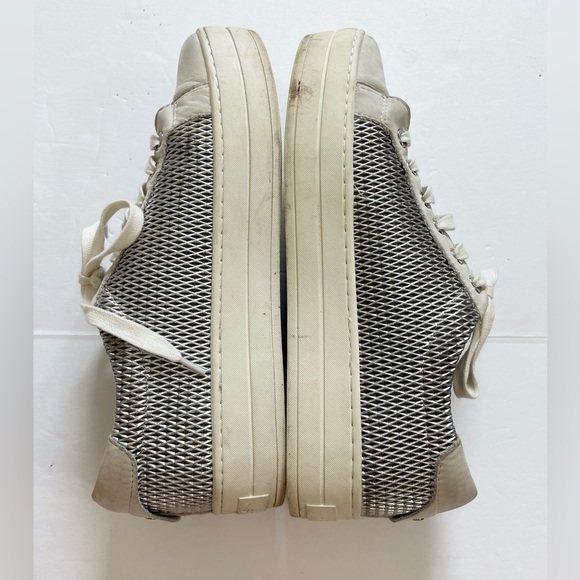 J Slides NYC Leather Sneakers White Silver Size 9 - Picture 5 of 8